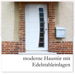 moderne Haustr mit Edelstahleinlagen